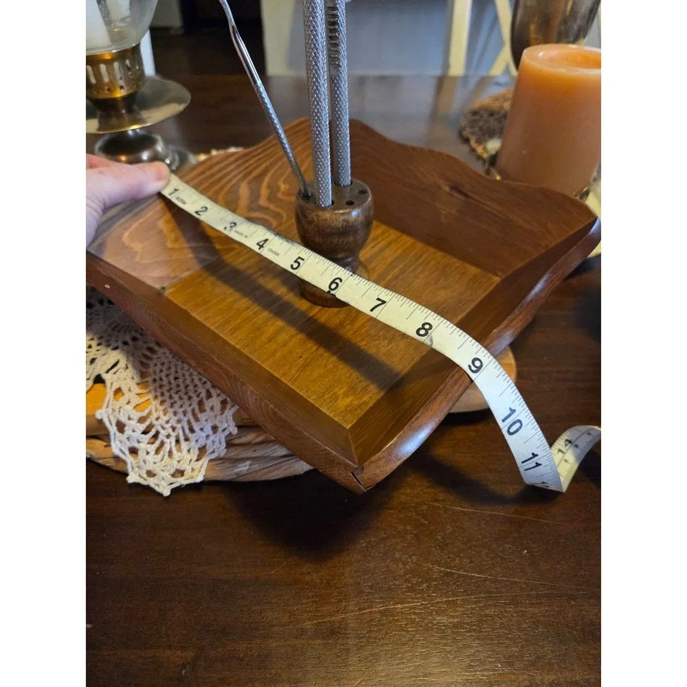 vintage wooden nut bowl set featuring a pedestal for storing crackers and picks